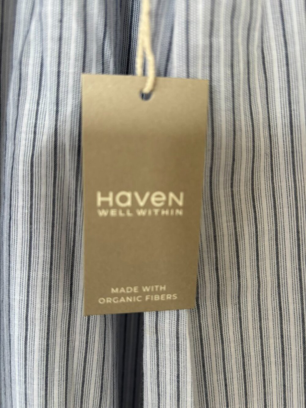NWT Haven Well Within 100% Organic Cotton Poplin Delicate Striped Sleep Gown M - Picture 11 of 14